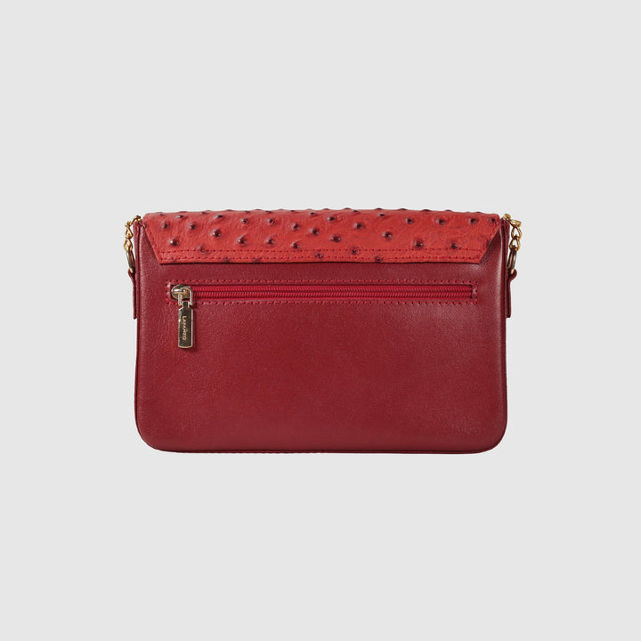 Lafanzo Unisex Leather Ostrina Clutch Bag Crimson Red - Accessories Collection