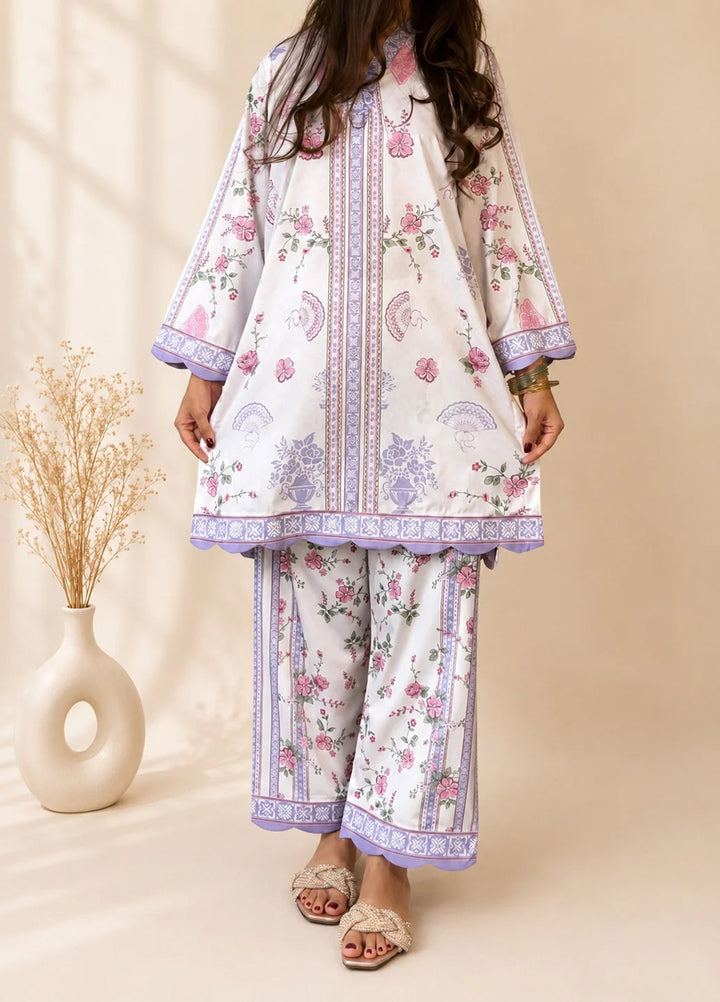 Saba Sumaiya Women RTW Printed Crepe Lawn 2 Piece Suit SS-78658 Lilac Whisper - Casual Collection