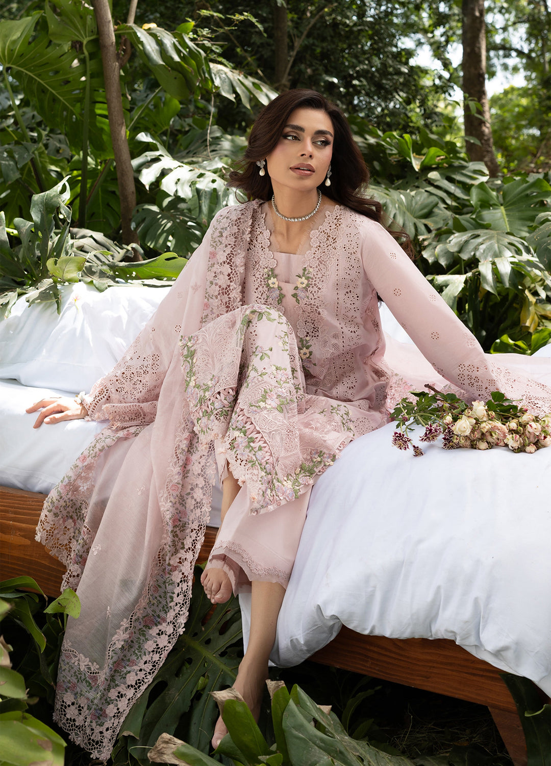 Elaf Premium Unstitched Embroidered Lawn 3 Piece Suit EL26ULF Love Escape ELQ-1B - Festive Collection