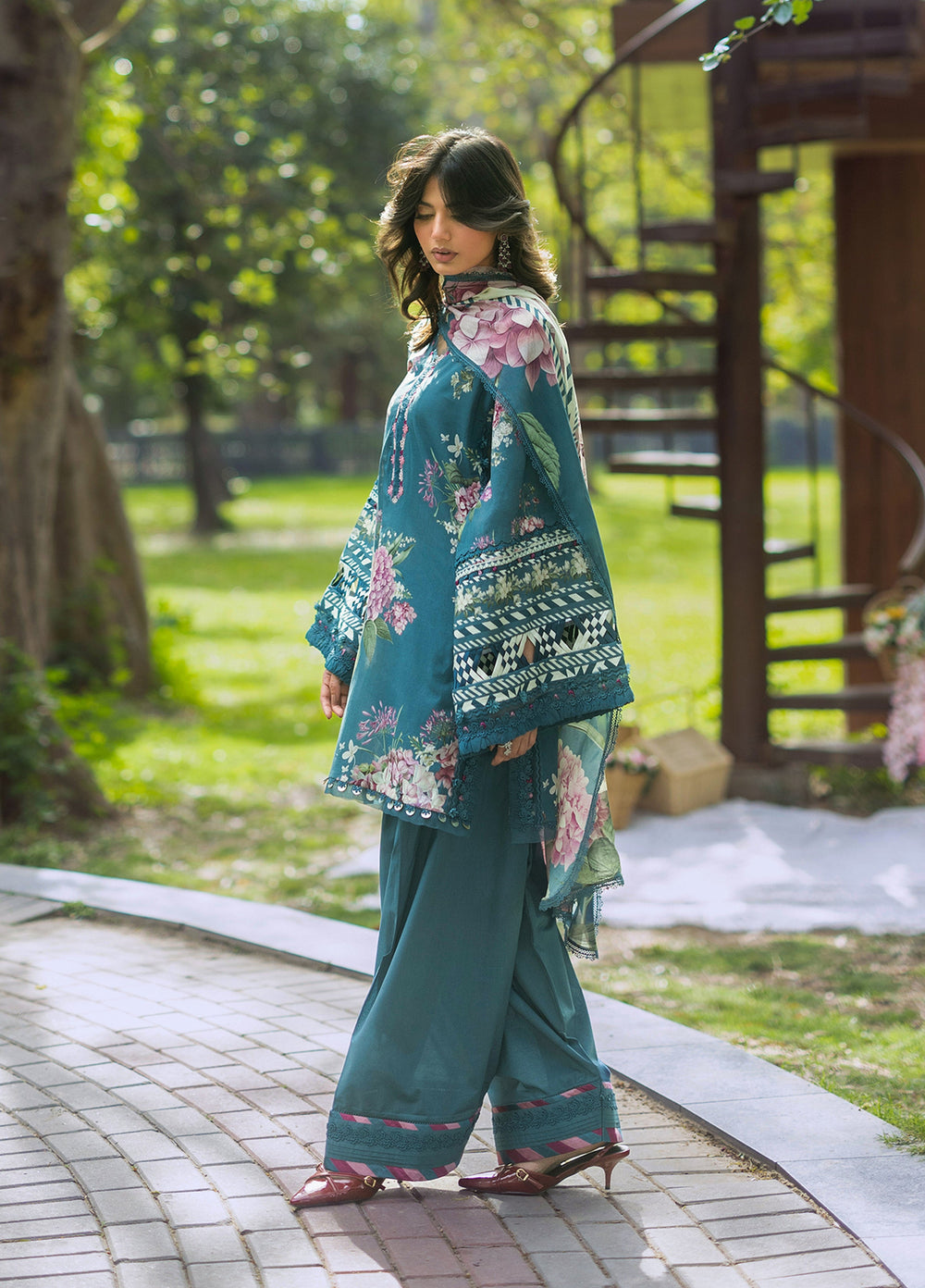 Bridgerton by Elaf Unstitched Printed Lawn 3 Piece Suit EL26ULB EPB-8A - Summer Collection