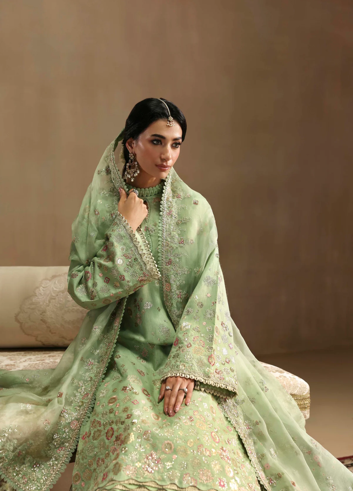 Sable Vogue Unstitched Embroidered Raw Silk 3 Piece Suit SV26UL FC-03-25 Green - Summer Collection