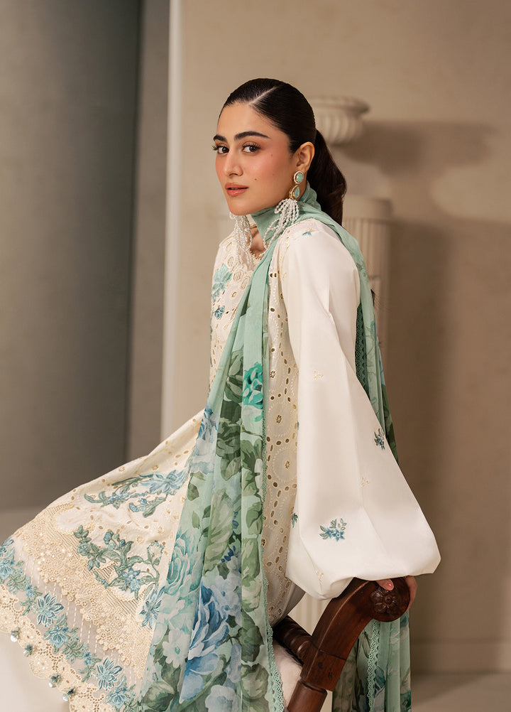 E-Craft by Elaf Unstitched Embroidered Lawn 3 Piece Suit EHC-1A Vanilla - Casual Collection