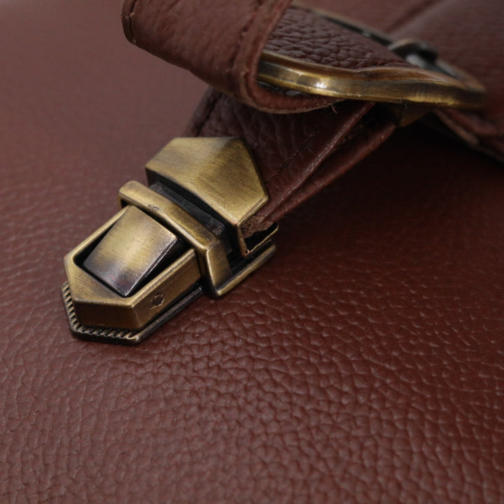 Lafanzo Unisex Leather Edge Crossbody Pack Heritage Brown - Accessories Collection