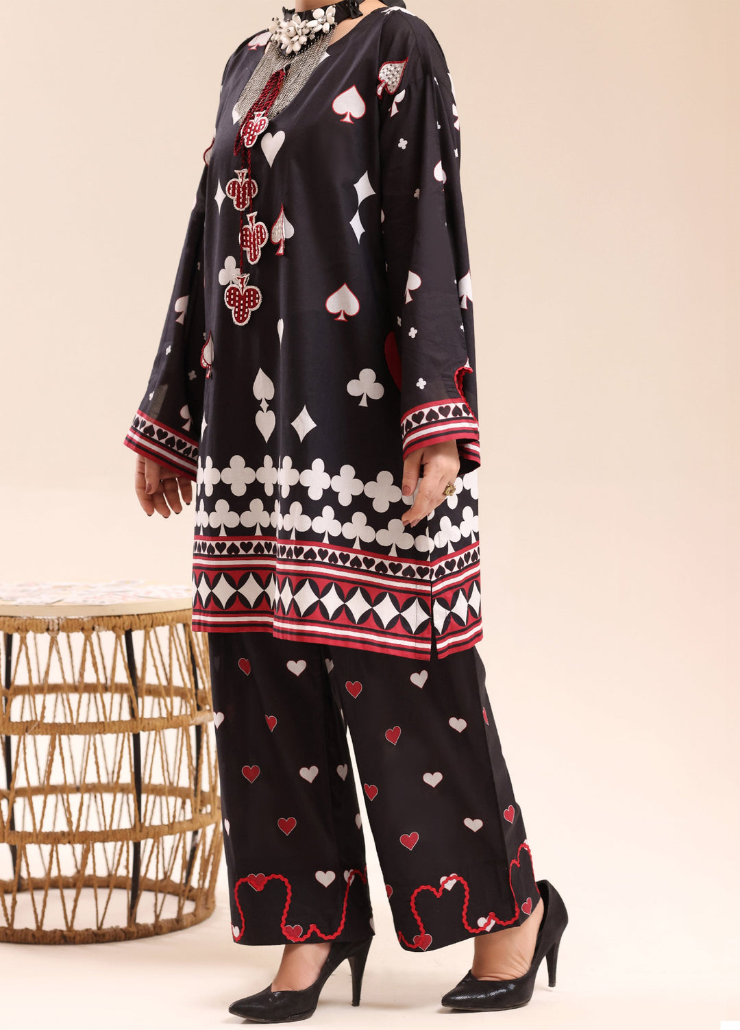 Riley Women RTW Embroidered Lawn 2 Piece Suit RL26RL Queen of Hearts - Casual Collection
