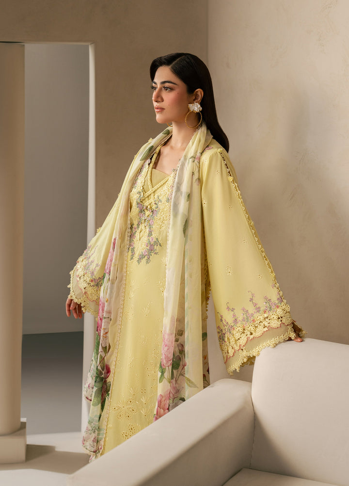 E-Craft by Elaf Unstitched Embroidered Lawn 3 Piece Suit EHC-3A Sunstone - Casual Collection