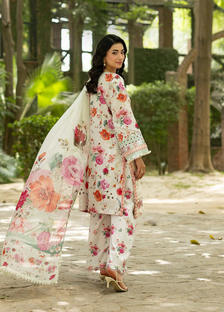 Signature by Elaf Unstitched Embroidered Lawn 3 Piece Suit EL26USLE Claire ESG-4A - Eid Collection