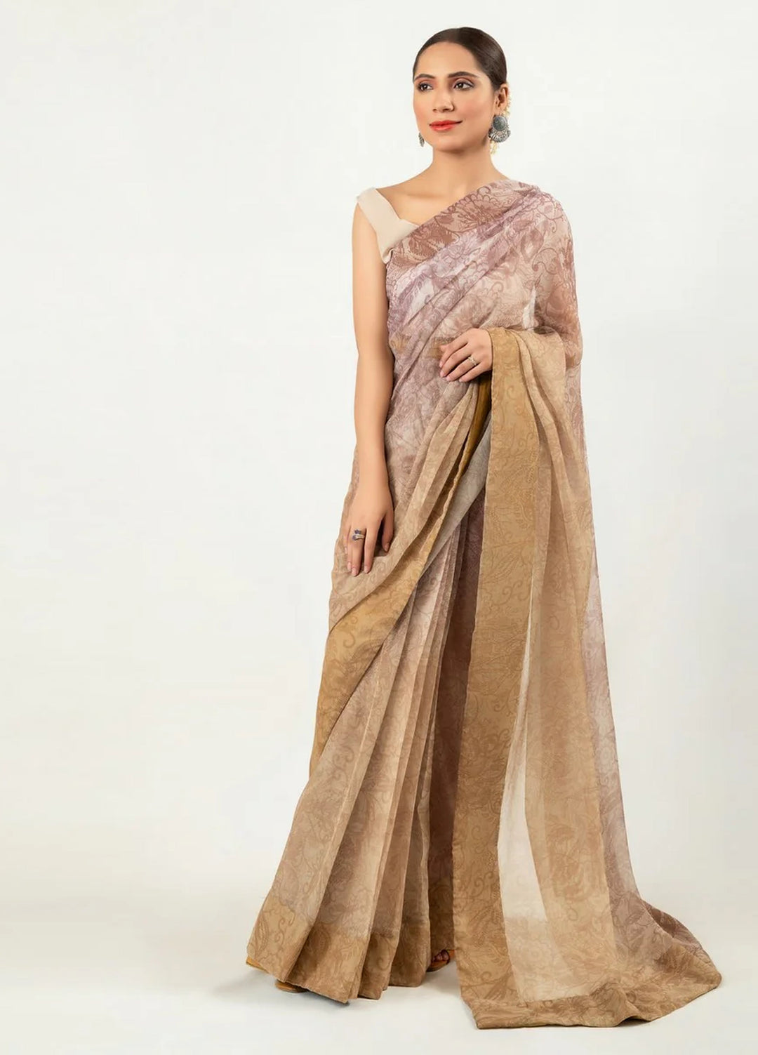 Imran Aftab RTW Printed Chiffon Saree Suit IASC 15 - Festive Collection