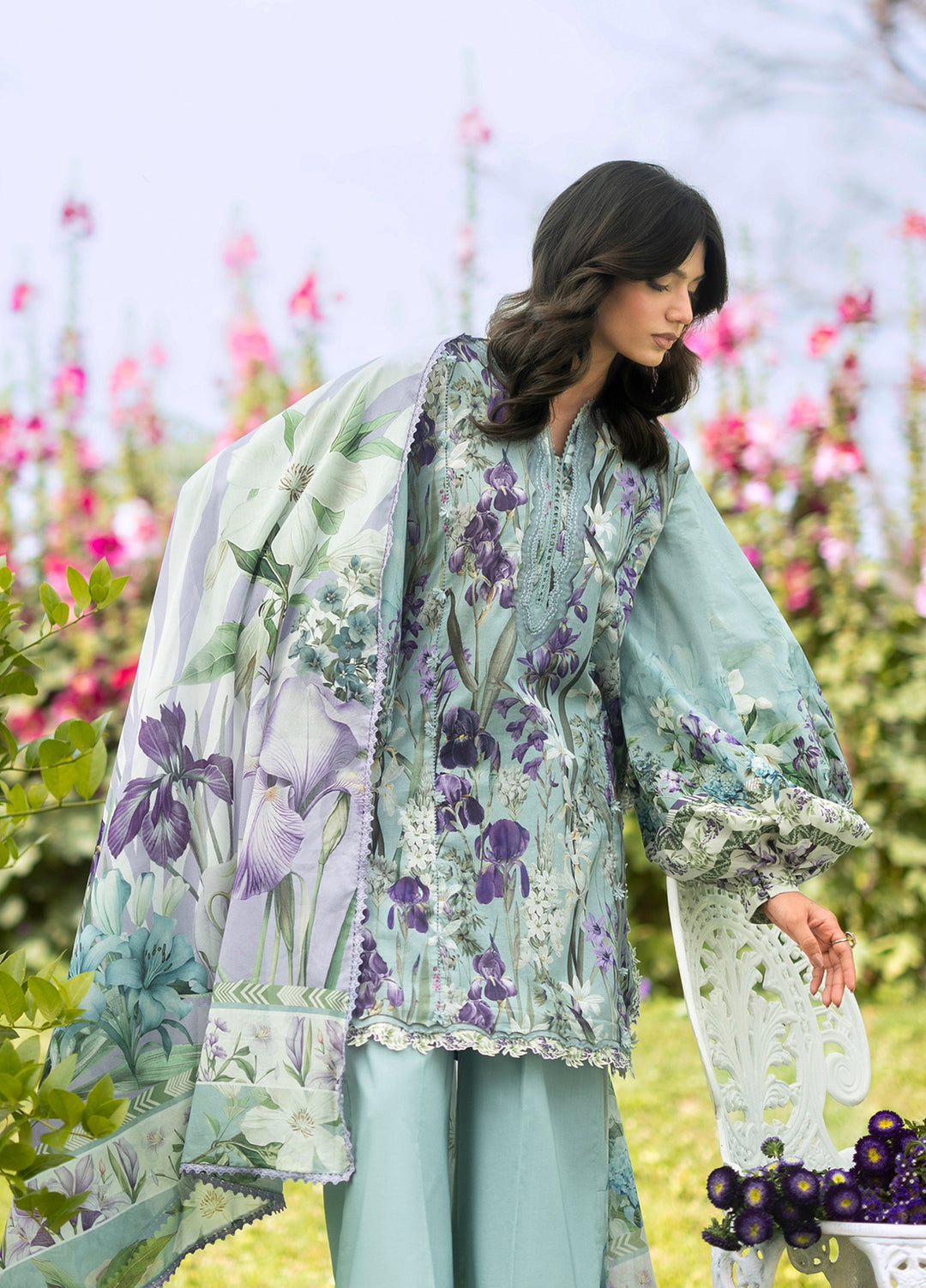 Bridgerton by Elaf Unstitched Printed Lawn 3 Piece Suit EL26ULB EPB-2B - Summer Collection