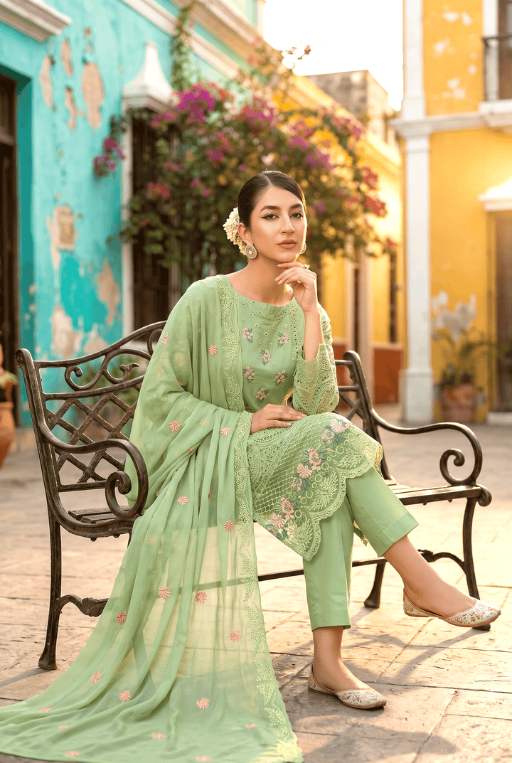 Celestia Luxe by Maherposh RTW Chikankari Lawn 3 Piece Suit Minr Reverie SS-206 Casual Collection