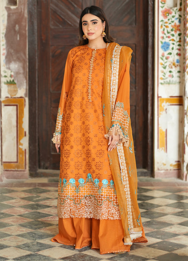 Sahakari by Sahane Pret Embroidered Lawn 3 Piece Suit CT-10002 Mashal - Festive Collection