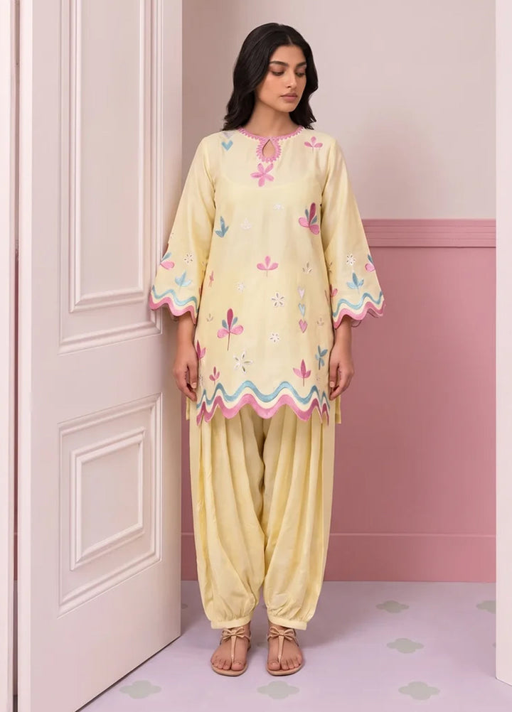 Scherezade Women RTW Embroidered Lawn Cotton 3 Piece Suit PINA COLADA - Casual Collection