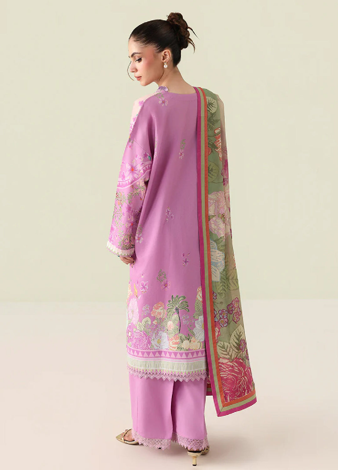 Rosette by Roheenaz Unstitched Lawn Embroidered 3 Piece Suit RNZ26UR Soft Solstice-6B - Summer Collection