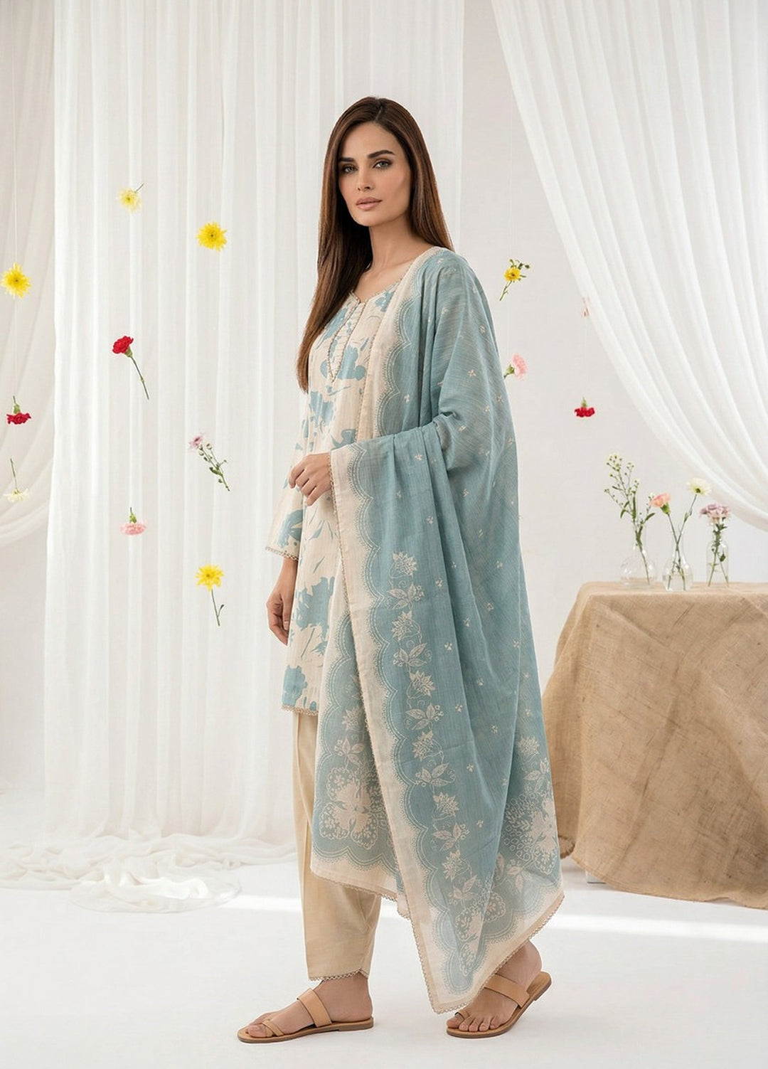 Salina by Regalia Textiles Unstitched Digital Printed Lawn 3 Piece Suit RG26ULSP D4 - Casual Collection