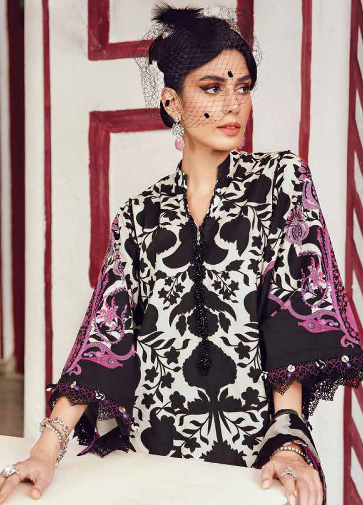 M Prints by Maria B Embroidered  Suits Unstitched 3 Piece MB25FE D-4B - Winter Collection