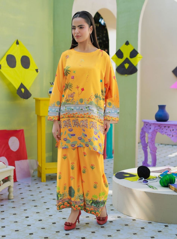 Printnation by Anayra Amal RTW Printed Poly Raw Silk 2 Piece Kite Bloom - Casual Collection