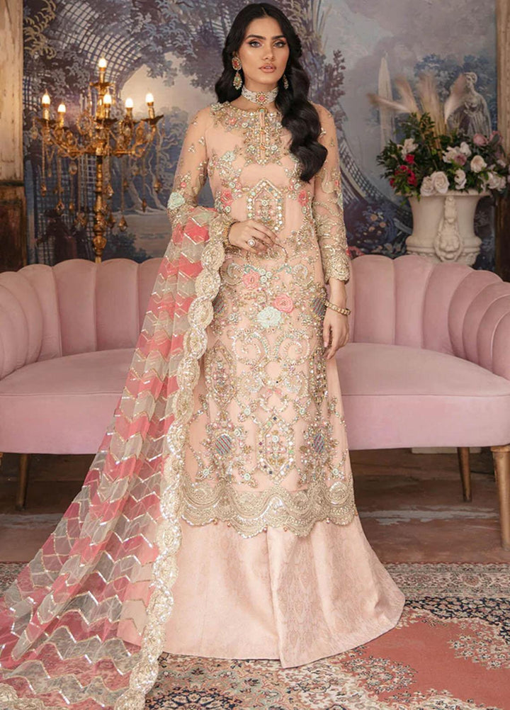 Aangan by Imrozia Premium Embroidered Net Suits Unstitched 3 Piece IMP22A IB-26 Dur-e-Fishaan - Bridal Collection