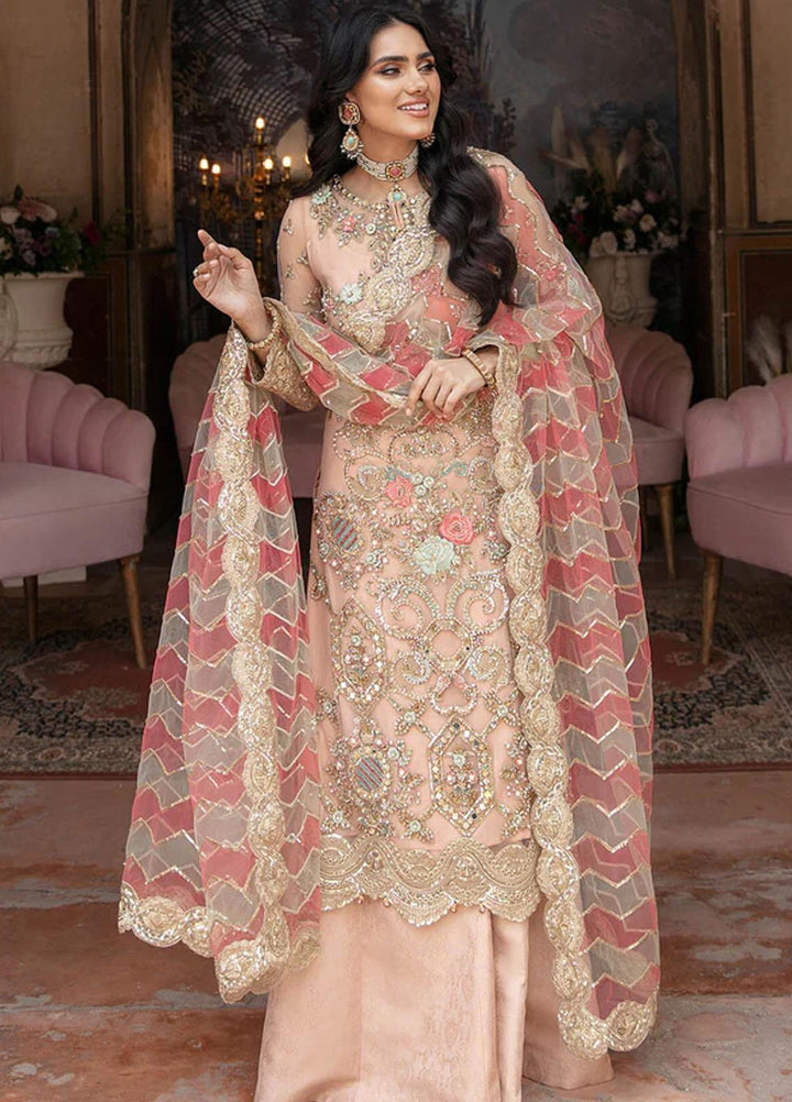 Aangan by Imrozia Premium Embroidered Net Suits Unstitched 3 Piece IMP22A IB-26 Dur-e-Fishaan - Bridal Collection