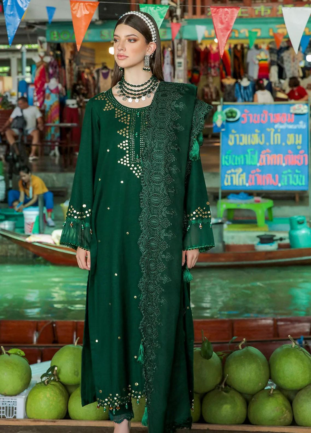 Bazaar By Nureh Embroidered Khaddar Suits Unstitched 3 Piece NU22BM NW-75 - Winter Collection