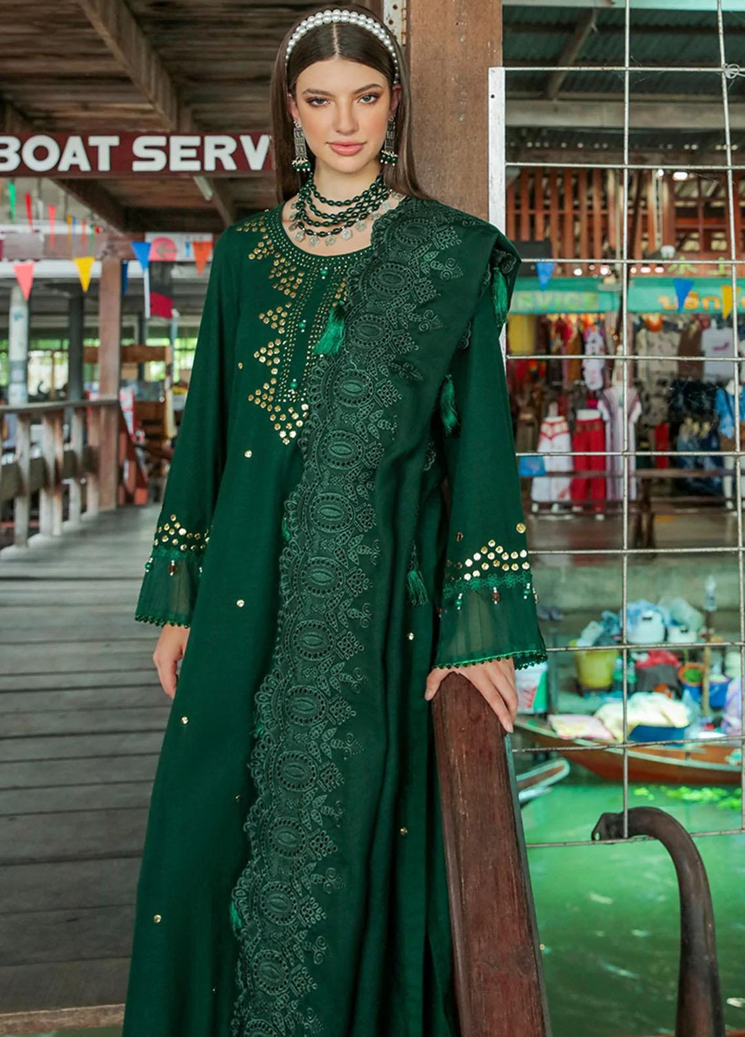 Bazaar By Nureh Embroidered Khaddar Suits Unstitched 3 Piece NU22BM NW-75 - Winter Collection