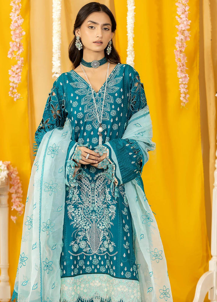 Ghazal By Humdum Embroidered Lawn Suits Unstitched 3 Piece HD23G D-05 - Summer Collection