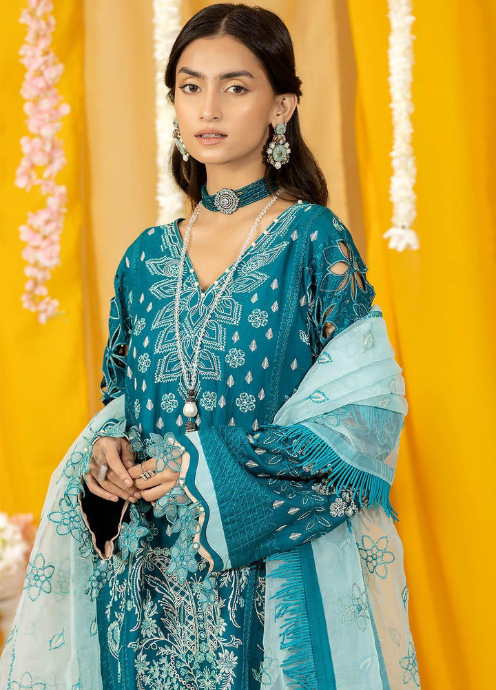 Ghazal By Humdum Embroidered Lawn Suits Unstitched 3 Piece HD23G D-05 - Summer Collection