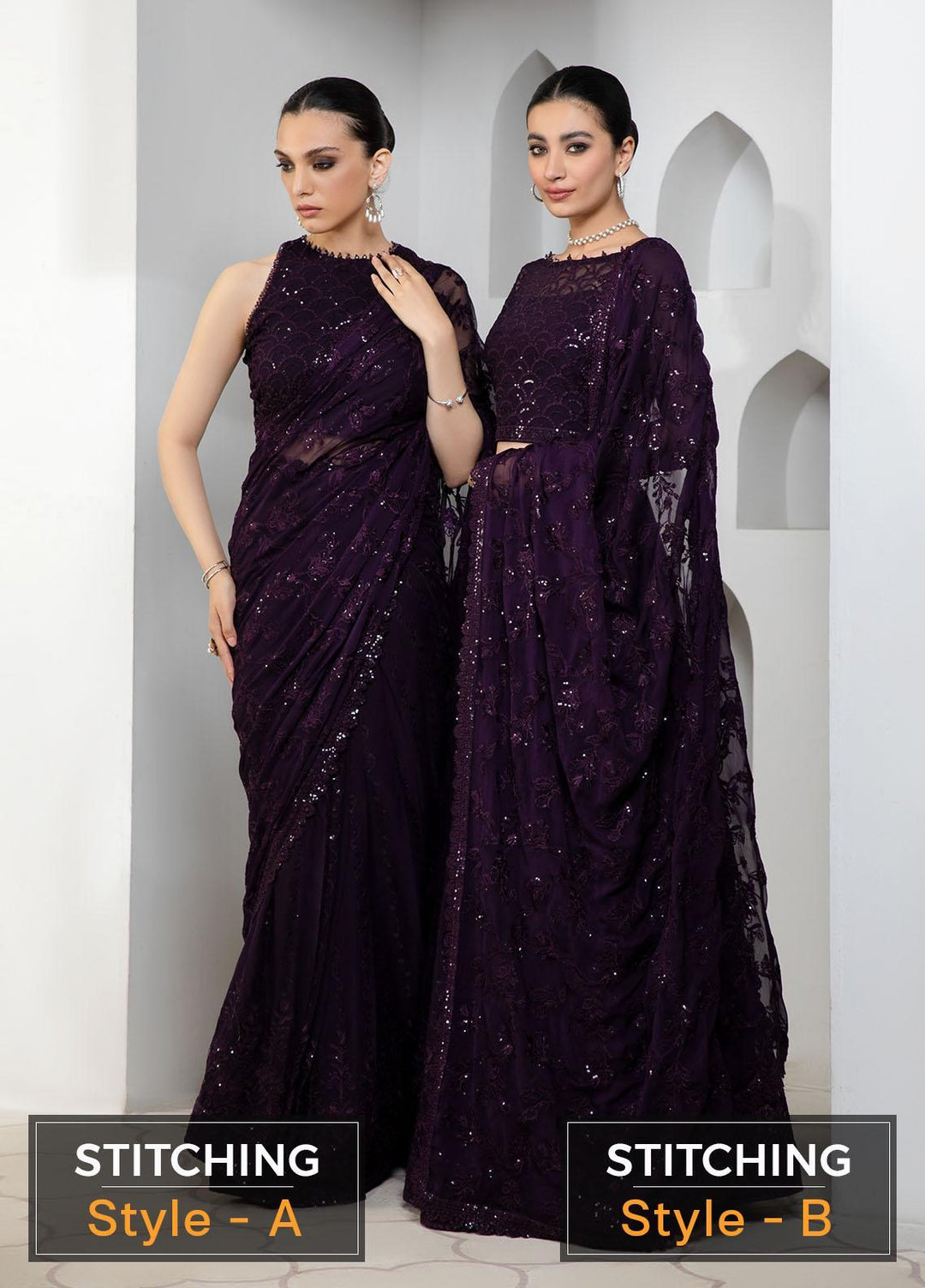 Pareesia by Zarif Embroidered  Suits Unstitched 3 Piece ZP 02 DARK ORCHID - Luxury Collection