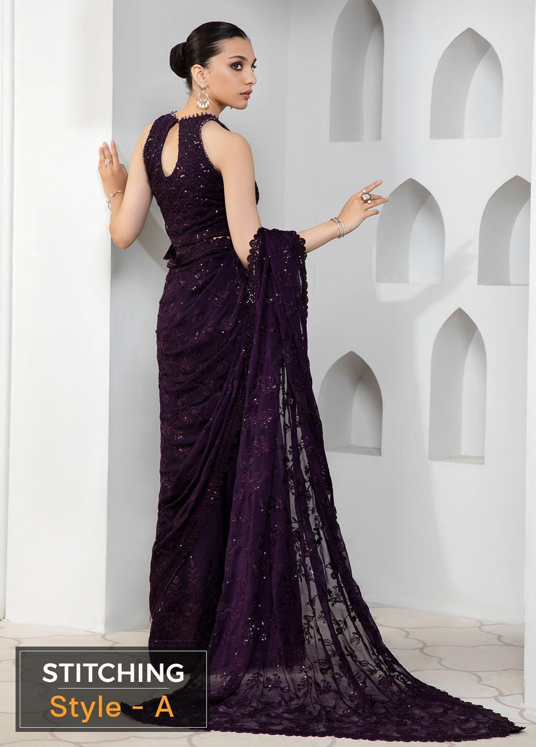 Pareesia by Zarif Embroidered  Suits Unstitched 3 Piece ZP 02 DARK ORCHID - Luxury Collection