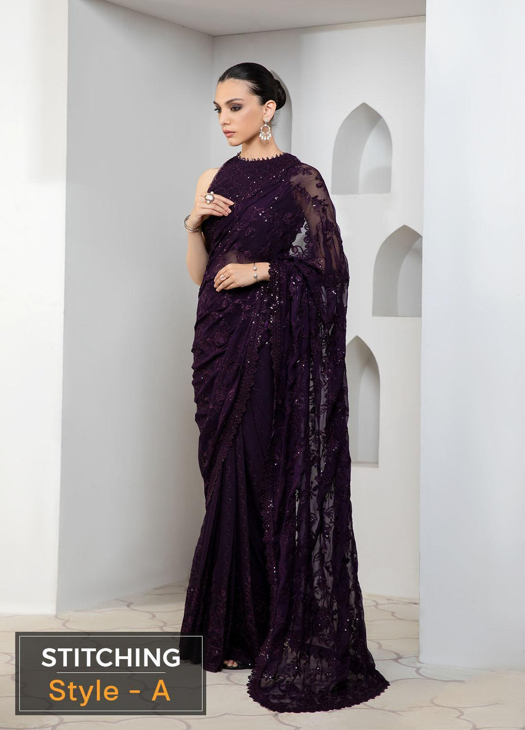 Pareesia by Zarif Embroidered  Suits Unstitched 3 Piece ZP 02 DARK ORCHID - Luxury Collection