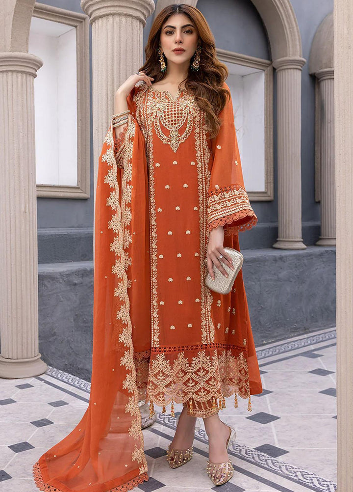 Azure Embroidered Chiffon Suits Unstitched 3 Piece AZU23EC Rustic Bloom - Festive Collection