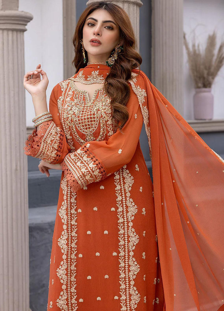 Azure Embroidered Chiffon Suits Unstitched 3 Piece AZU23EC Rustic Bloom - Festive Collection