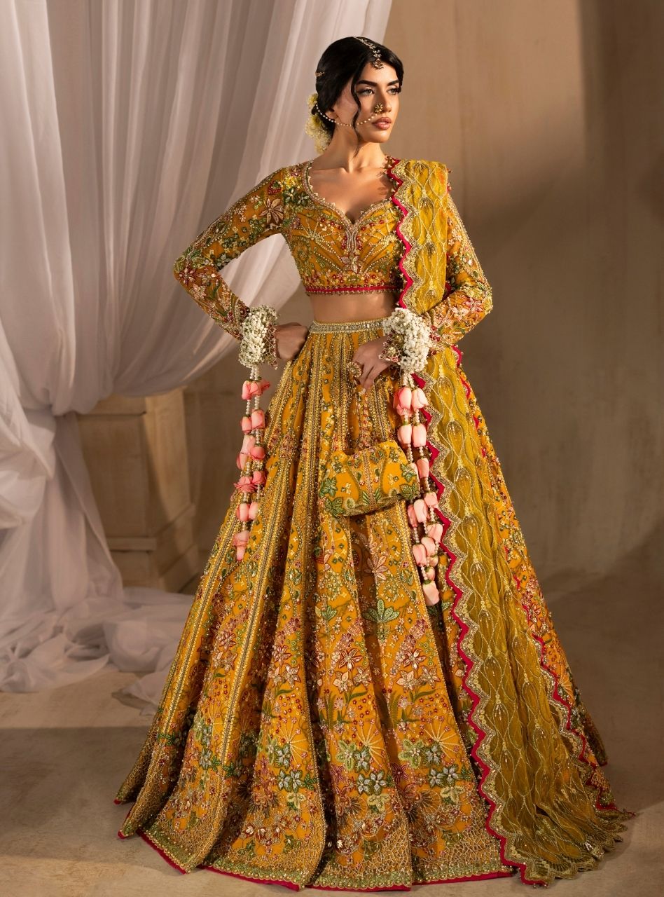 Tehwaar by Anayra Amal RTW Embroidered Net 3 Piece Suit Henna Wedding Collection