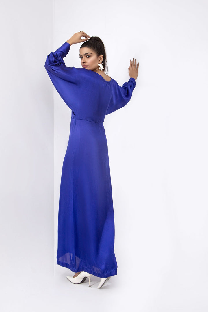 Qais by Syah Women RTW Solids Silk 1 Piece Batwing Sleeves Dress - Festive Collection