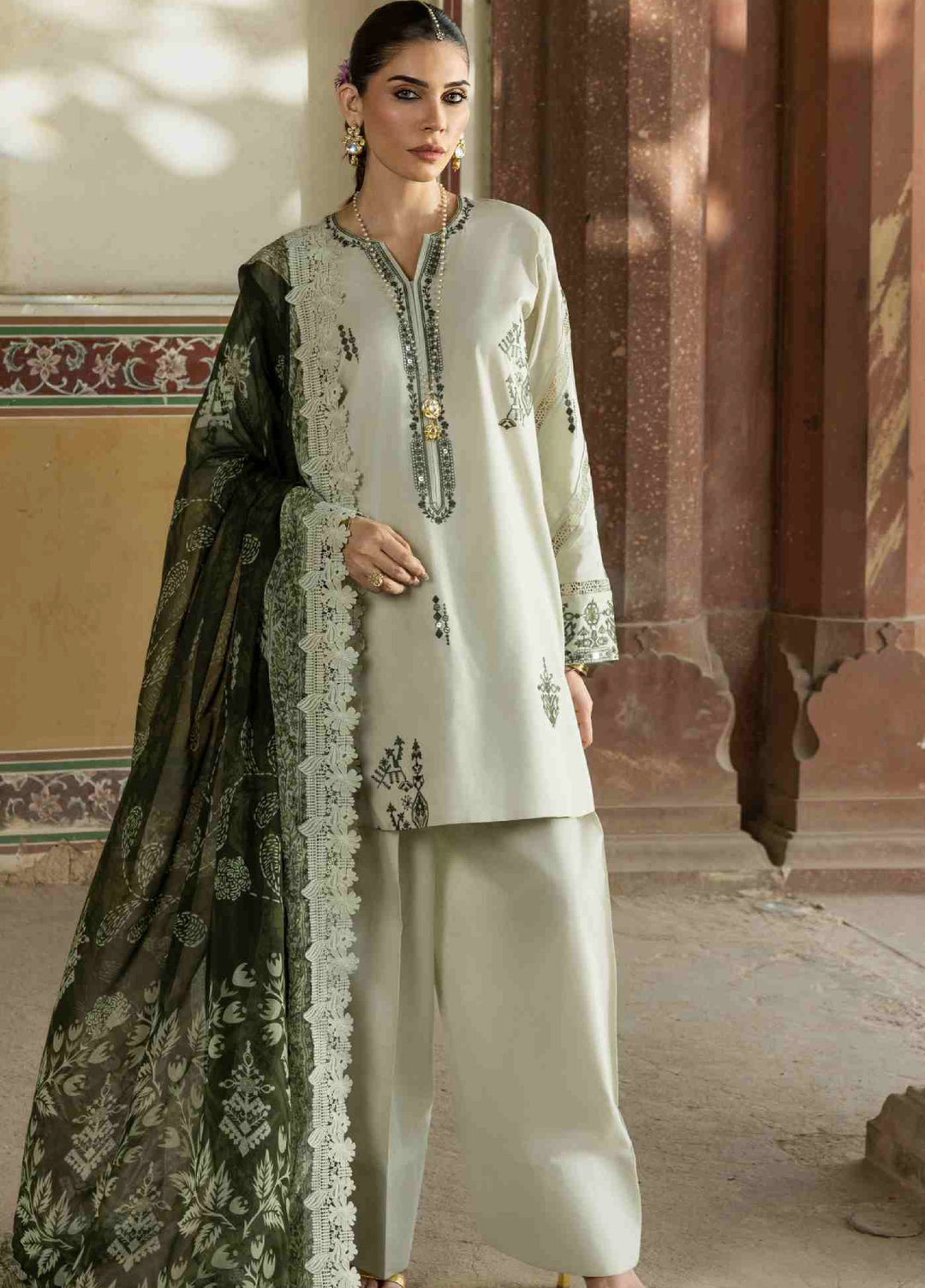 Manzil by Rashid Textiles Unstitched Embroidered Lawn 3 Piece Suit RT26UML D-572 - Casual Collection