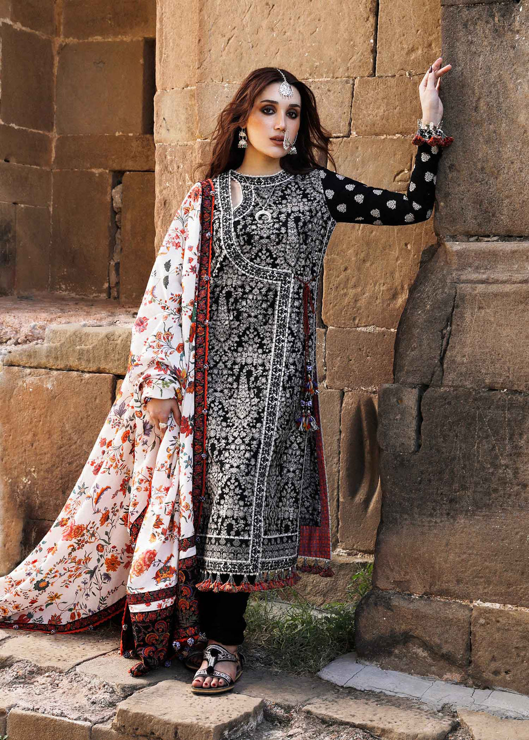 Hussain Rehar Embroidered Karandi Suits Unstitched 3 Piece HRR23KW Vanta - Winter Collection