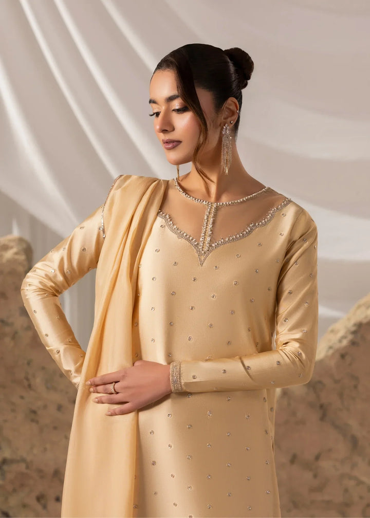 Celeste by Jamni RTW Embroidered Sheesha Silk 3 Piece Suit DAFFODIL Festive Collection