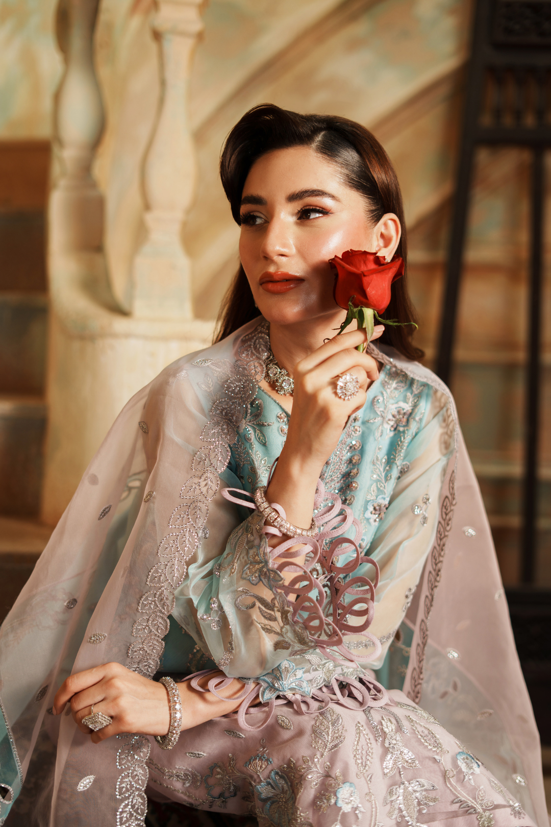 Zebtan Women Unstitched Embroidered Organza 3 Piece Suit ZG-01 Festive Collection
