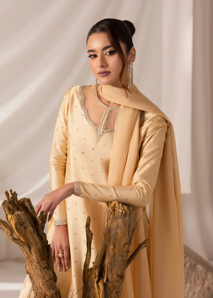 Celeste by Jamni RTW Embroidered Sheesha Silk 3 Piece Suit DAFFODIL Festive Collection