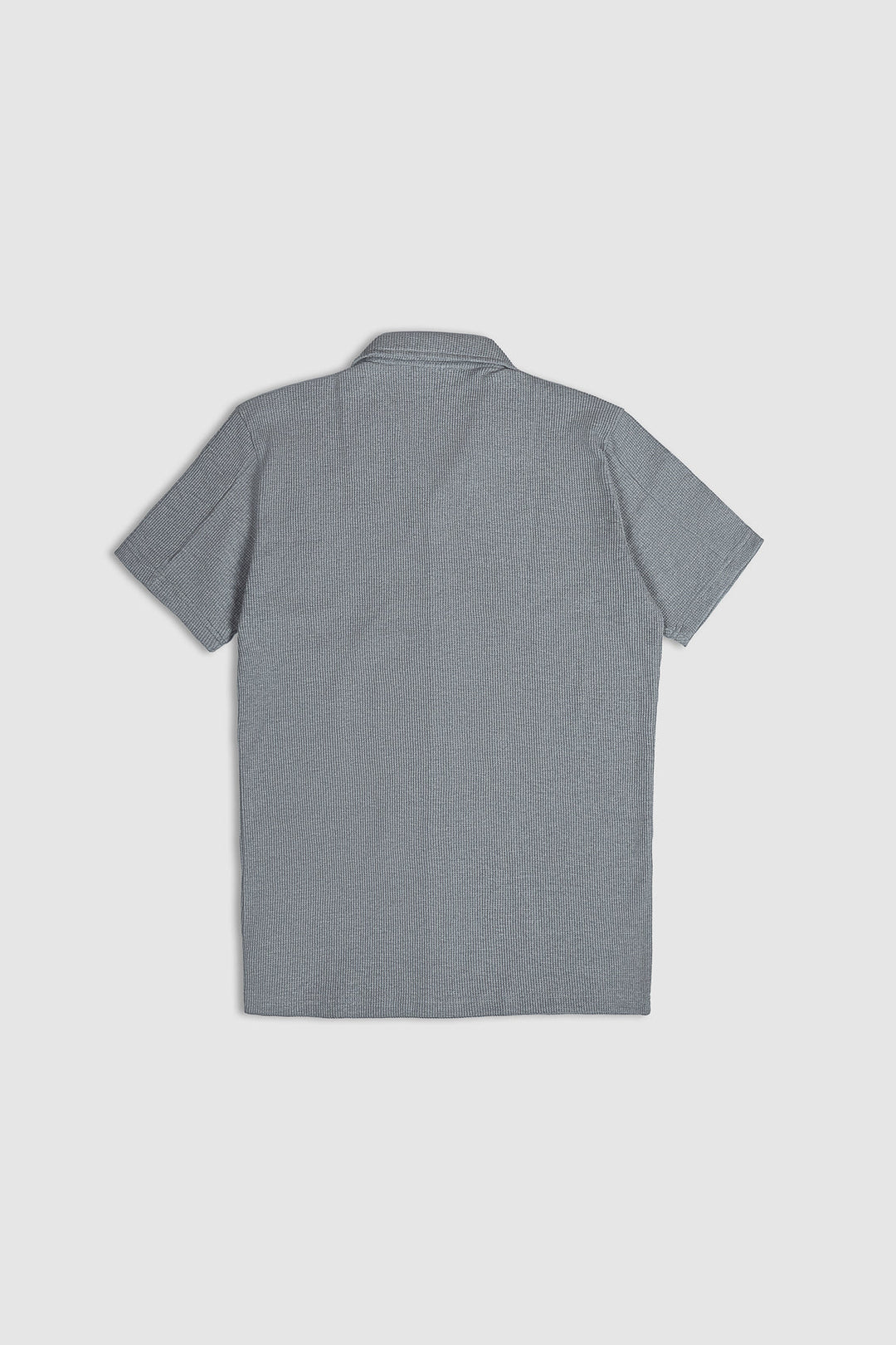Muraqsh Ready To Wear Solids Cotton Men Light Grey Waffle Textured Revere Button Down ABDGWTRBD-FS - Summer Collection