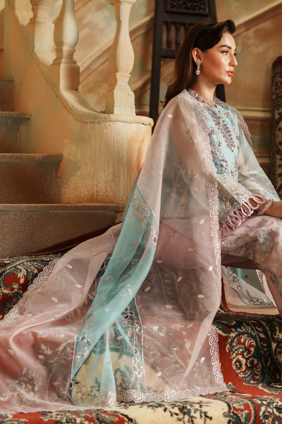 Zebtan Women Unstitched Embroidered Organza 3 Piece Suit ZG-01 Festive Collection