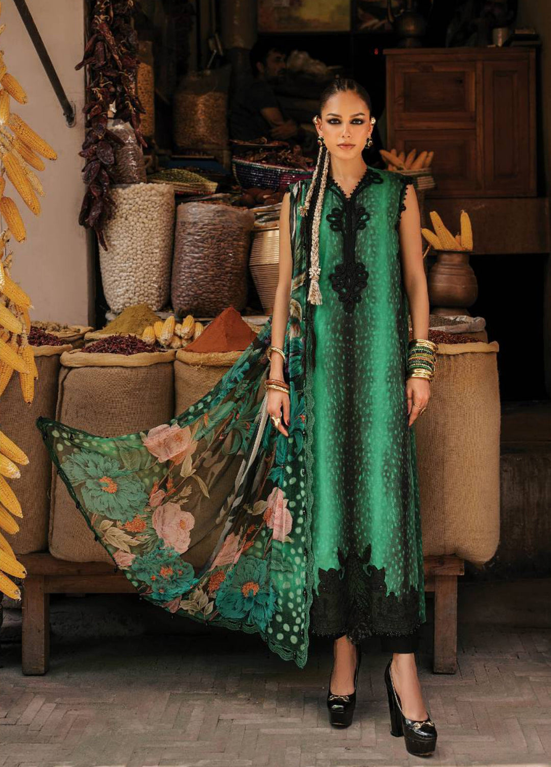 M Prints by Maria B Unstitched Printed Linen 3 Piece Suit MB26UPC 5A - Casual Collection