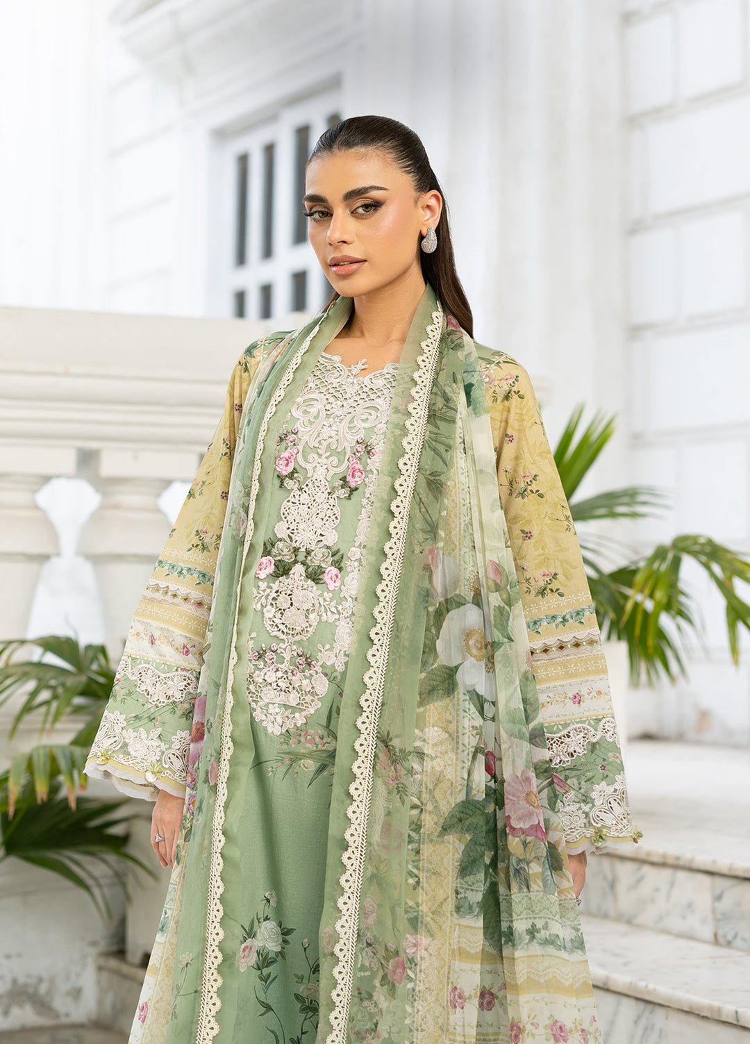 Signature by Elaf Unstitched Embroidered Lawn 3 Piece Suit EL26USLE Elara ESG-1A - Eid Collection