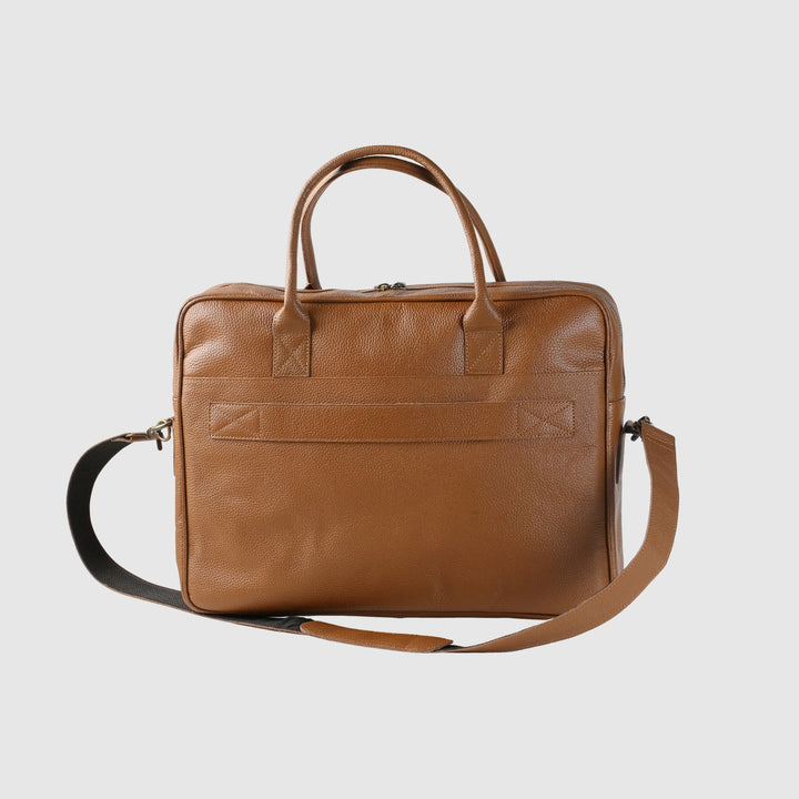 Lafanzo Unisex Leather Executive Laptop Bag Tan - Accessories Collection