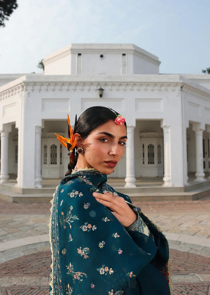 Kalabagh by Hussain Rehar Unstitched Embroidered Luxury Lawn 3 Piece Suit HR26UKL D11 Azraq - Festive Collection