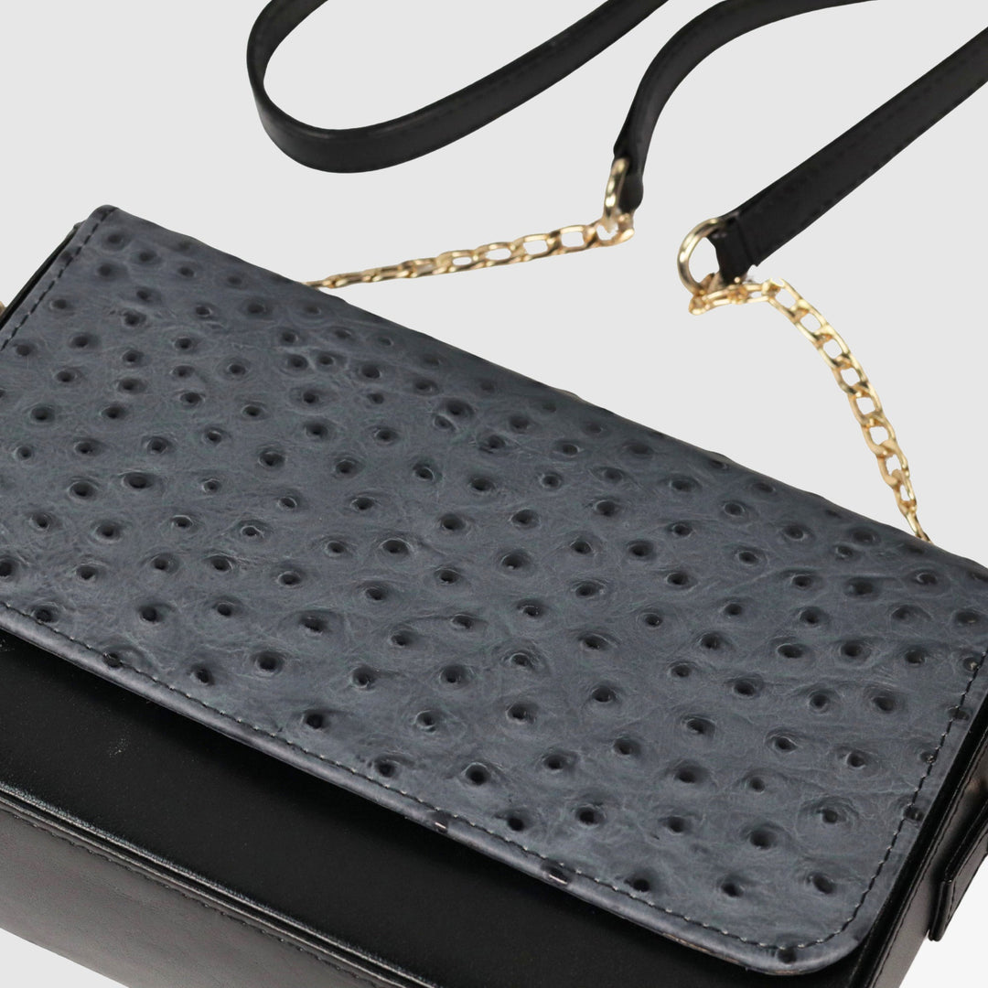 Lafanzo Unisex Leather Ostrina Clutch Bag Slate Grey - Accessories Collection