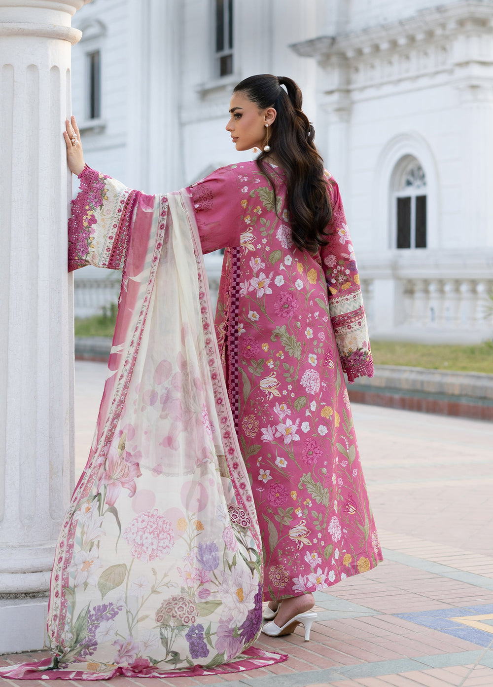 Signature by Elaf Unstitched Embroidered Lawn 3 Piece Suit EL26USLE Delilah ESG-5B - Eid Collection