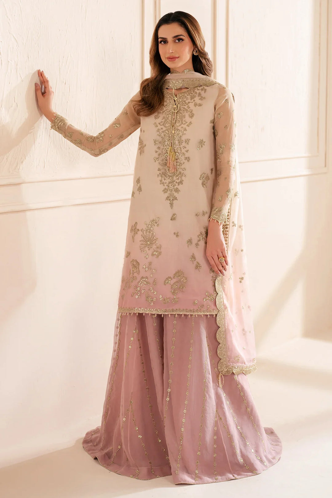 Jazmin Unstitched Chiffon Embroidered Suits 3 Piece JZ25CF JZ-UC-D3067 - Festive Collection