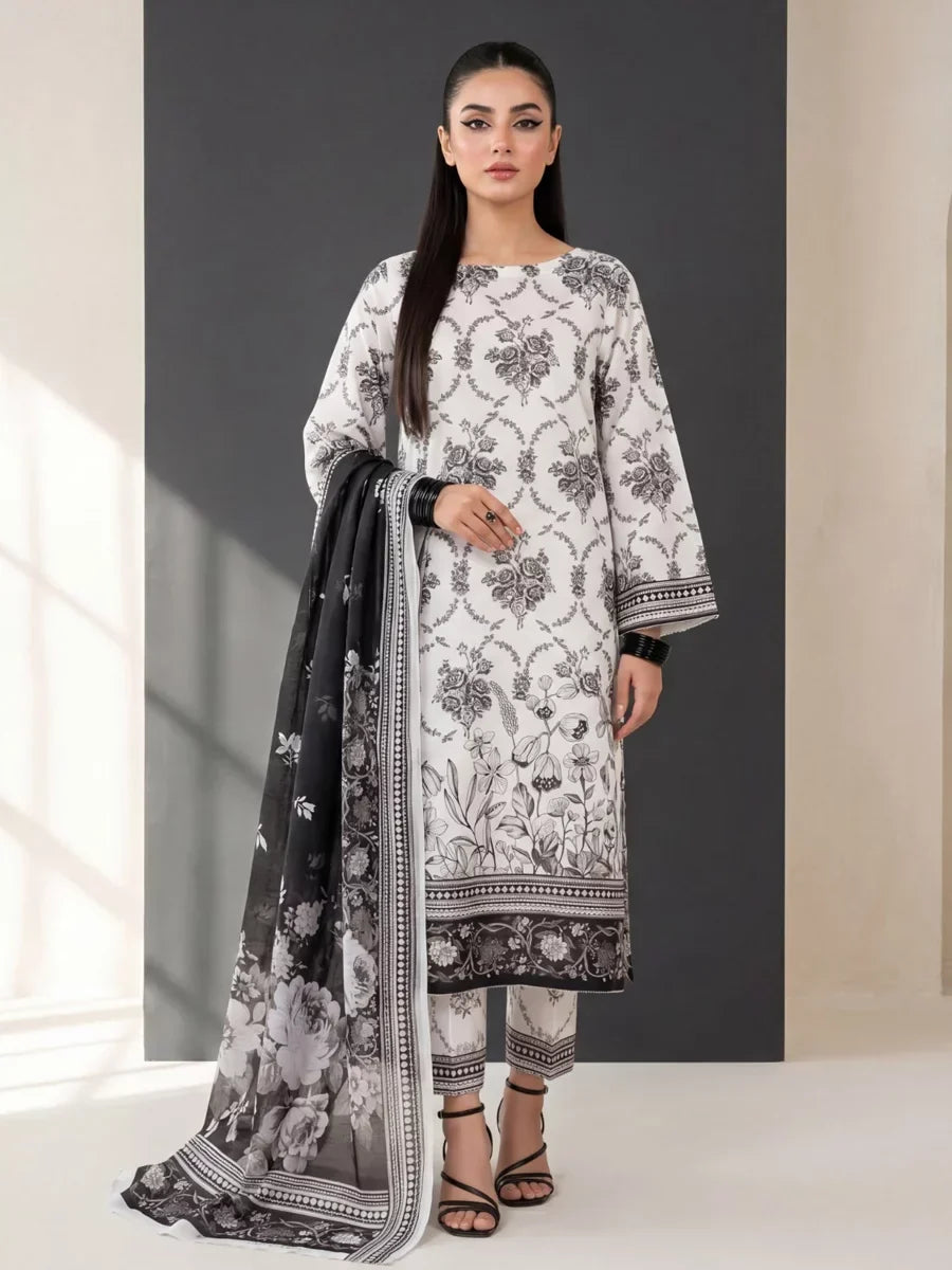 Salitex Unstitched Printed Lawn Silk 3 Piece Suit SUNS7ASI412 Casual Collection
