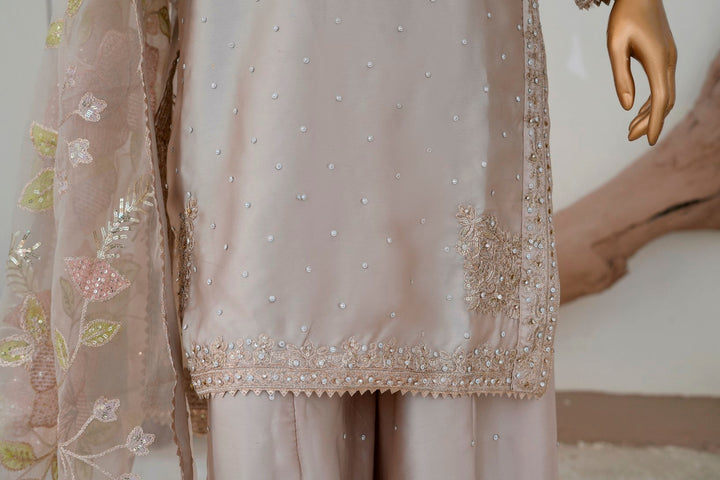 Andaaz by Saira Sultana Women RTW Embroidered Silk 3 Piece Suit Haya Fawn - Festive Collection