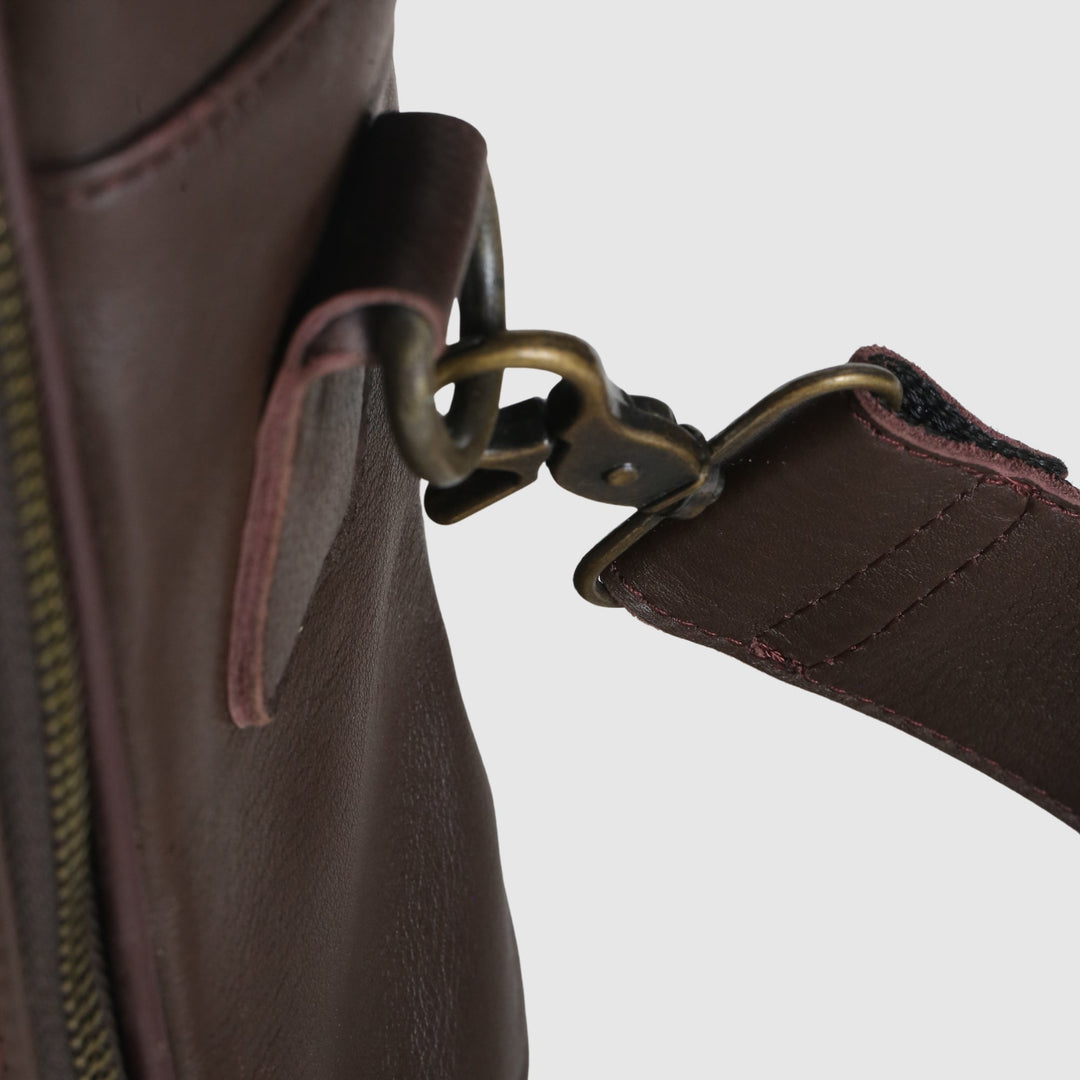 Lafanzo Unisex Leather Executive Laptop Bag Maroon - Accessories Collection