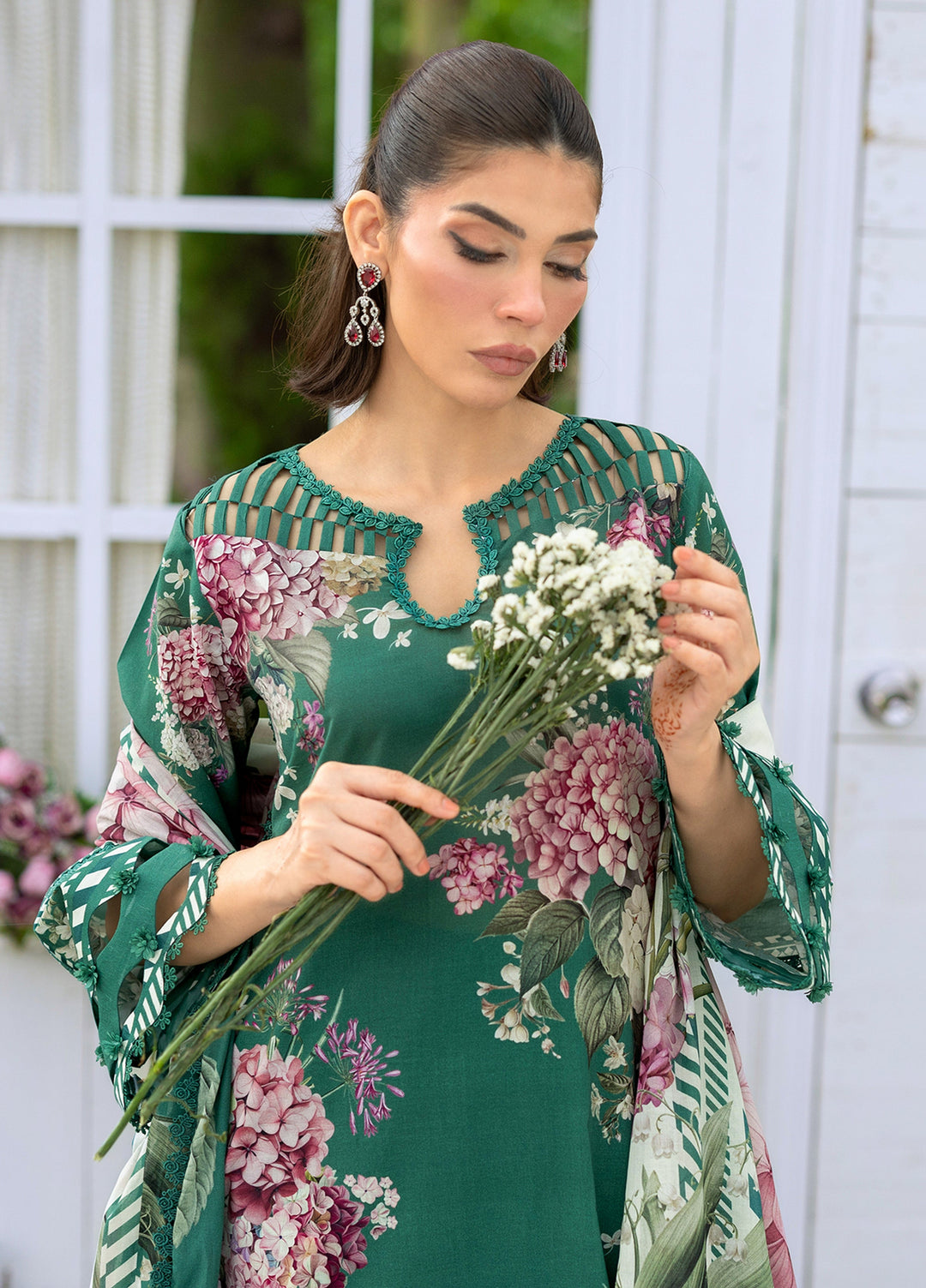 Bridgerton by Elaf Unstitched Printed Lawn 3 Piece Suit EL26ULB EPB-8B - Summer Collection